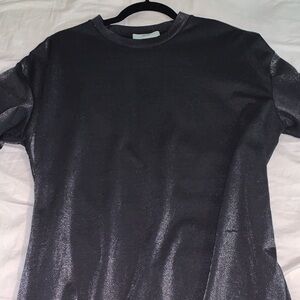 Sparkly t shirt dress in grey